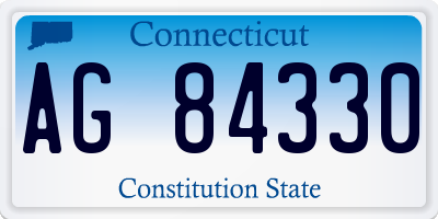 CT license plate AG84330