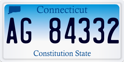 CT license plate AG84332