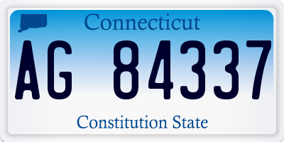 CT license plate AG84337