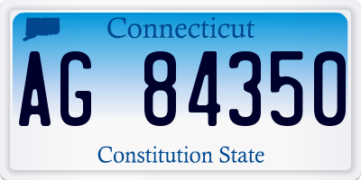 CT license plate AG84350