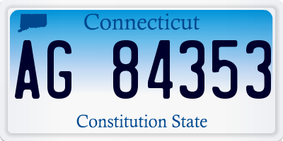 CT license plate AG84353