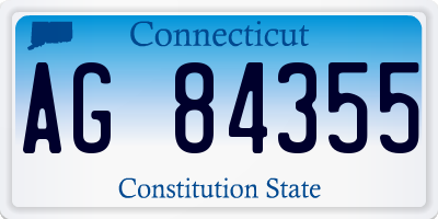 CT license plate AG84355