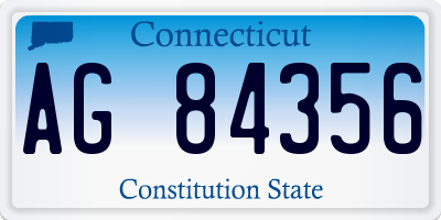 CT license plate AG84356