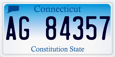 CT license plate AG84357