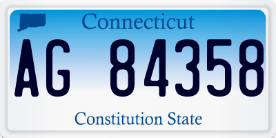 CT license plate AG84358
