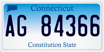 CT license plate AG84366