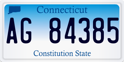 CT license plate AG84385