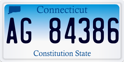 CT license plate AG84386