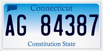CT license plate AG84387
