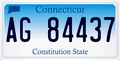CT license plate AG84437