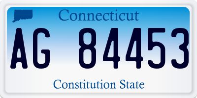 CT license plate AG84453