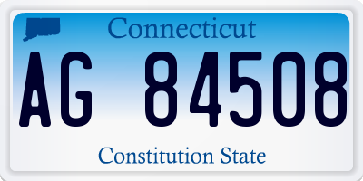 CT license plate AG84508