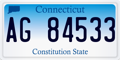 CT license plate AG84533
