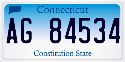 CT license plate AG84534
