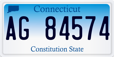 CT license plate AG84574