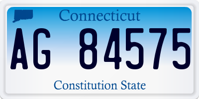 CT license plate AG84575