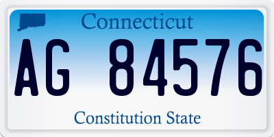 CT license plate AG84576