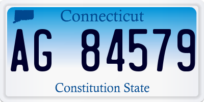 CT license plate AG84579
