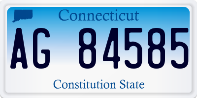 CT license plate AG84585