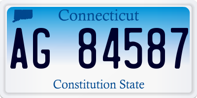 CT license plate AG84587