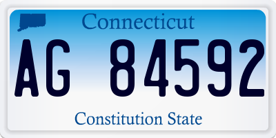 CT license plate AG84592