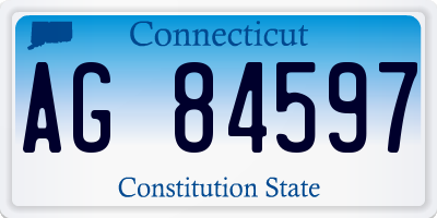 CT license plate AG84597
