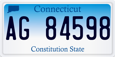 CT license plate AG84598