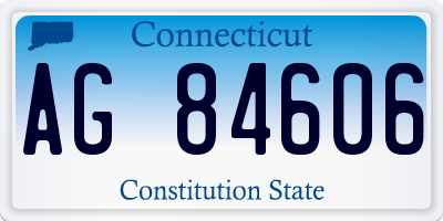 CT license plate AG84606