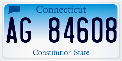 CT license plate AG84608
