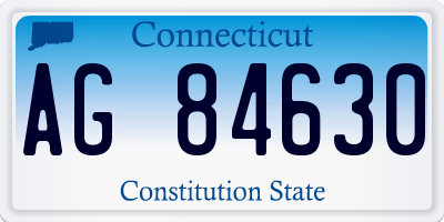CT license plate AG84630