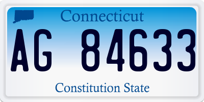 CT license plate AG84633