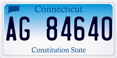CT license plate AG84640