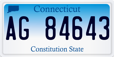 CT license plate AG84643