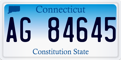 CT license plate AG84645