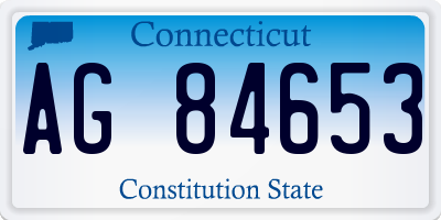 CT license plate AG84653