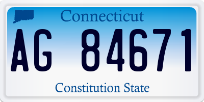CT license plate AG84671