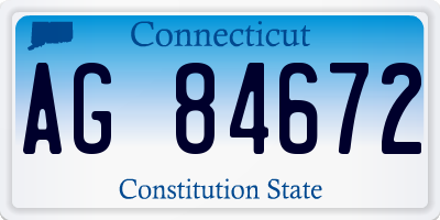 CT license plate AG84672