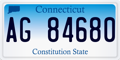CT license plate AG84680