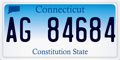 CT license plate AG84684