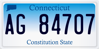 CT license plate AG84707