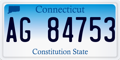 CT license plate AG84753