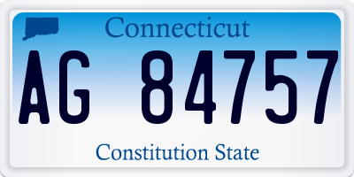 CT license plate AG84757
