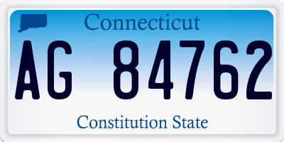 CT license plate AG84762