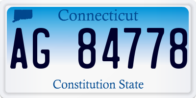 CT license plate AG84778