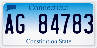 CT license plate AG84783