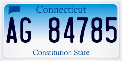 CT license plate AG84785