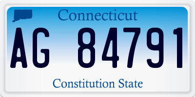 CT license plate AG84791