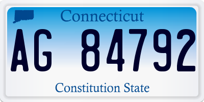 CT license plate AG84792