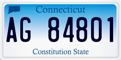 CT license plate AG84801