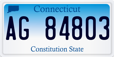 CT license plate AG84803